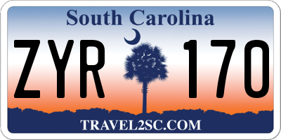 SC license plate ZYR170