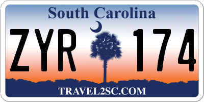 SC license plate ZYR174