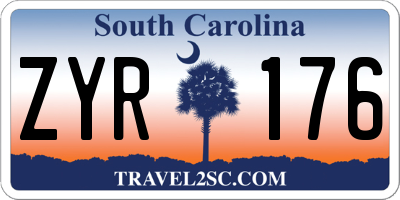 SC license plate ZYR176