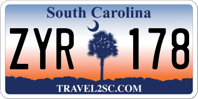 SC license plate ZYR178