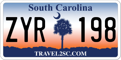 SC license plate ZYR198