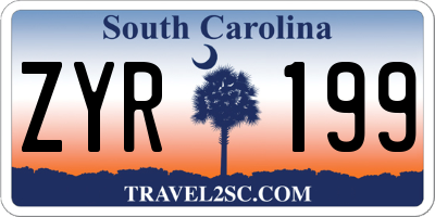 SC license plate ZYR199