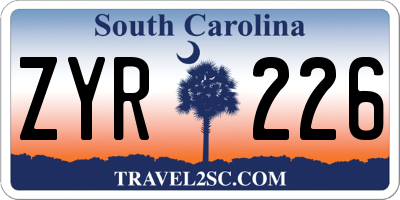 SC license plate ZYR226