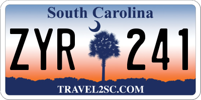 SC license plate ZYR241