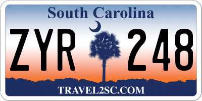 SC license plate ZYR248