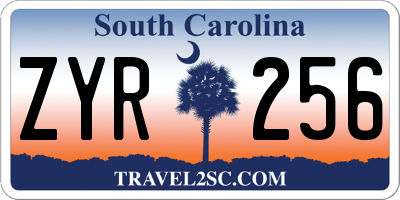 SC license plate ZYR256