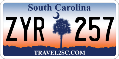 SC license plate ZYR257