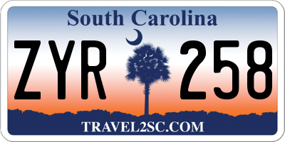 SC license plate ZYR258