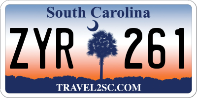 SC license plate ZYR261