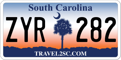 SC license plate ZYR282