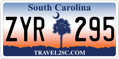 SC license plate ZYR295