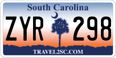 SC license plate ZYR298