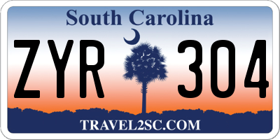 SC license plate ZYR304