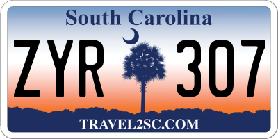 SC license plate ZYR307