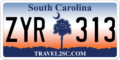 SC license plate ZYR313