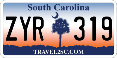 SC license plate ZYR319