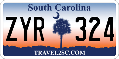 SC license plate ZYR324