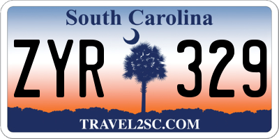 SC license plate ZYR329