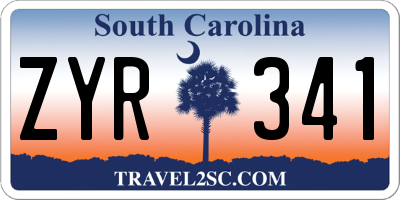 SC license plate ZYR341