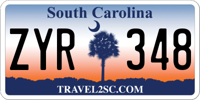 SC license plate ZYR348