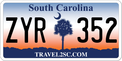 SC license plate ZYR352