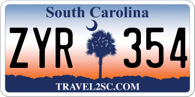 SC license plate ZYR354