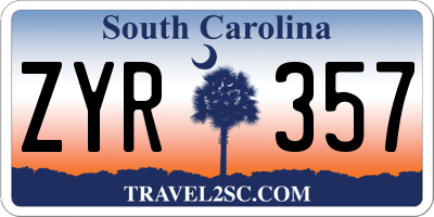 SC license plate ZYR357
