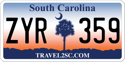 SC license plate ZYR359