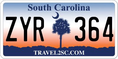 SC license plate ZYR364
