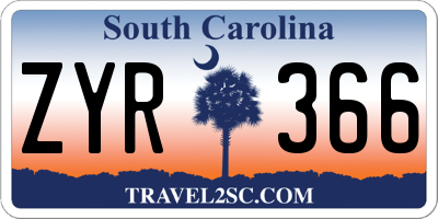 SC license plate ZYR366