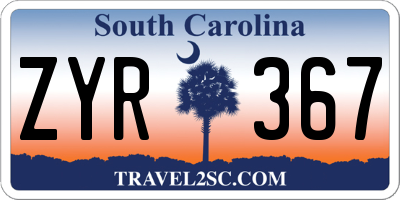 SC license plate ZYR367