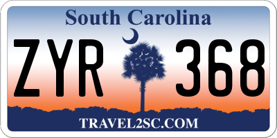 SC license plate ZYR368