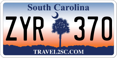SC license plate ZYR370