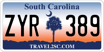 SC license plate ZYR389