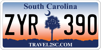 SC license plate ZYR390