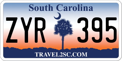 SC license plate ZYR395