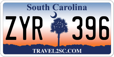 SC license plate ZYR396