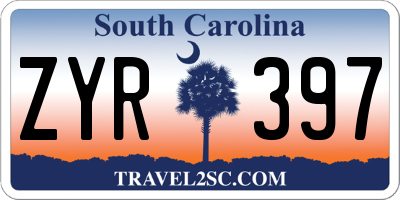 SC license plate ZYR397