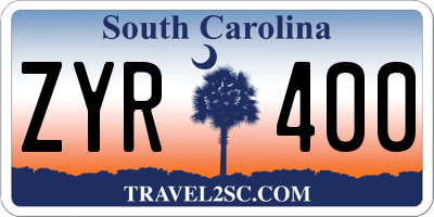 SC license plate ZYR400