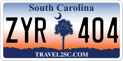SC license plate ZYR404