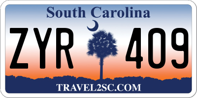 SC license plate ZYR409