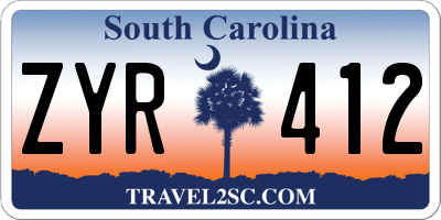 SC license plate ZYR412