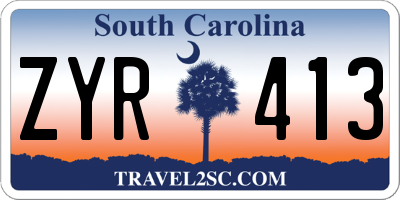 SC license plate ZYR413