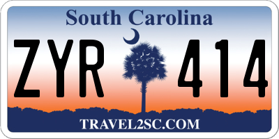 SC license plate ZYR414