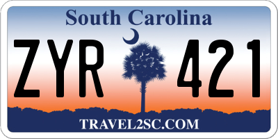 SC license plate ZYR421