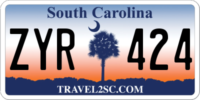 SC license plate ZYR424