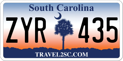 SC license plate ZYR435