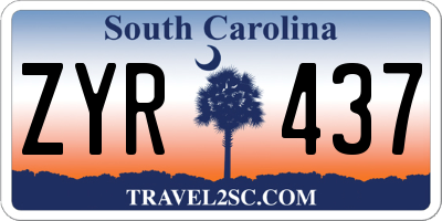 SC license plate ZYR437
