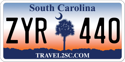 SC license plate ZYR440