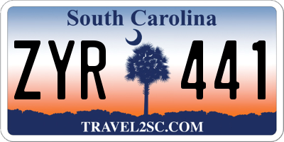 SC license plate ZYR441